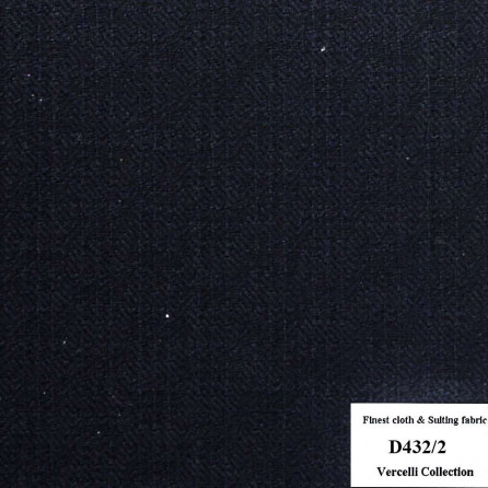 D432/2 Vercelli CXM - Vải Suit 95% Wool - Xanh Dương Trơn
